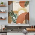 thumbnail image 5 of Boho Geometric Sheer Curtains 96 Inches Long, Farmhouse Orange Abstract Leaves Stripes Light Filering Curtains, Privacy Drapes Simi Floor to Veiling Curtain for Living Room Bedroom Window Treatment, 5 of 9