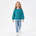 thumbnail image 1 of HIPYLO Kids Long Sleeve Crew Neck Sweatshirt Top Casual Loose Fit for Baby Toddler Girls Teen Tween, 1 of 3