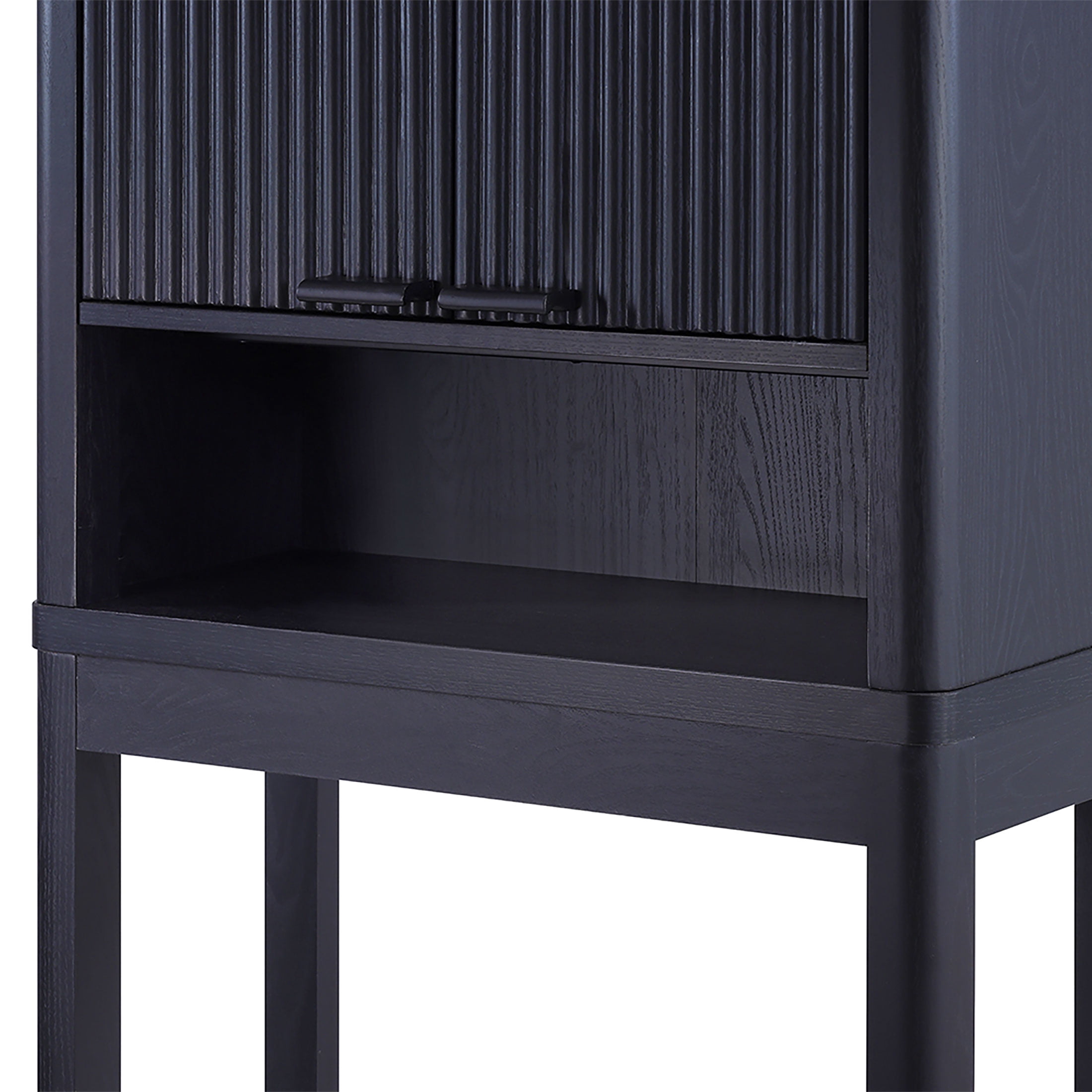 Beautiful Fluted Over-The-Toilet Storage Cabinet, Rich Black