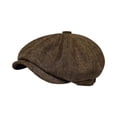 thumbnail image 1 of Boina, sombrero de pintor, regalo, sombrero plano para viajar, senderismo, pesca al aire libre, camping. Color café, 1 of 9