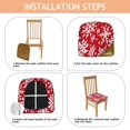 thumbnail image 4 of Red Christmas Snowflake Seat Covers for Dining Room Chairs Set Of 6,Stretch Printed Washable Chair Seat Cover with Elastic Ties and Button,Removable Waterproof Couch Cushion Covers, 4 of 6