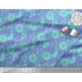 thumbnail image 2 of Soimoi Blue Velvet Fabric Lemon Slice Vegetable Print Fabric by the Yard 58 Inch Wide, 2 of 3