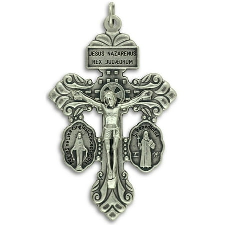 Saint Benedict Medal - 3-Way Pardon Indulgence Crucifix with Miraculous & Saint Benedict Medals 2 1/8
