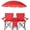 Red, variant on IVV 2-Seat Folding Camp Chair with Removable Sun Umbrella, Portable for Fishing, Sunbathing, or Outdoor Events, Oxford Cloth & Steel Frame, Includes Carry Bags (Rainforest Pattern)