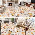 thumbnail image 5 of Large Area Rugs for Living Room Bedroom, Orange Leaves Fall 5'x8' Rug Washable Carpet Runner Indoor Outdoor, Branches Birds Pine Cones Rustic Non Slip Floor Mats Rug for Kitchen, Bathroom, 5 of 8
