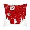 thumbnail image 1 of Fiudx Liquidación De Ahorros De Verano Funda De Almohada Navideña, Muñeco Sin Rostro, Gnomo Enano, Duende, Enrejado, Árbol De Navidad, Copo De Nieve, Funda De Almohada Estampada De Lino Para Sofá, 1 of 1
