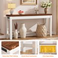 thumbnail image 6 of Homieasy 63" Console Tables for Entryway, Long Console Tables for Living Room, Behind Couch Table, Sturdy Wood Support Farmhouse Entryway Table with 3AC+2USB Changing Station, Rustic Oak, 6 of 7