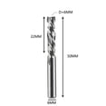 thumbnail image 2 of Compression Milling Cutter Woodwork Cut Two Flutes Spiral Carbide Milling Tool CNC Router Wood End Mill Cutter Bits ,Great Multi-Purpose Application, 2 of 4