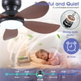 thumbnail image 3 of Ventilador de techo Kviflon de 36 pulgadas con luz y mando a distancia, color marrón, 3 of 9