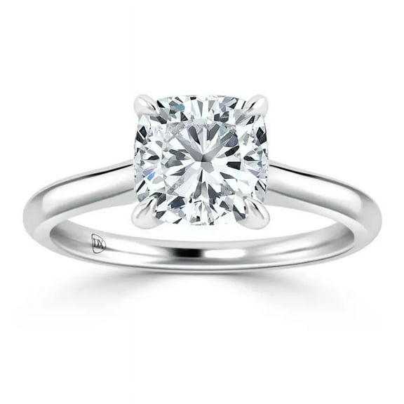 2 Carat IGI Certified Cushion Shape Lab Grown Diamond Engagement Ring | 14K White Gold | Solitaire Lab Diamond Ring | FG - VS1- VS2