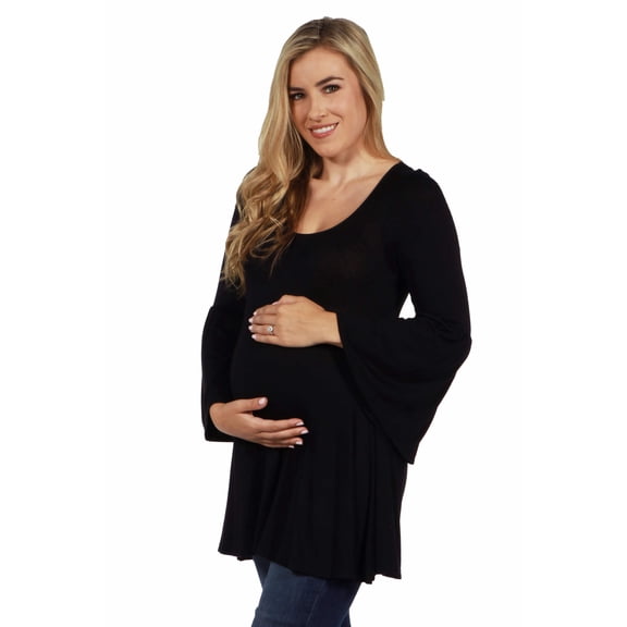 Maternity Scoop Neck Bell Sleeve Swing Top