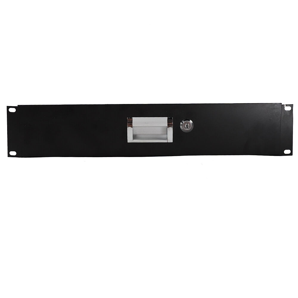 19" 2U Steel Plate DJ Drawer Equipment Cabinet with Keys Black