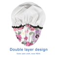 thumbnail image 4 of Shower Caps,Pioneer Flower Floral Print Pattern Waterproof Shower Cap for Women 4 Pieces,Double Reusable Hair Cover for Shower PEVA Elastic Stretch Hem, 4 of 7