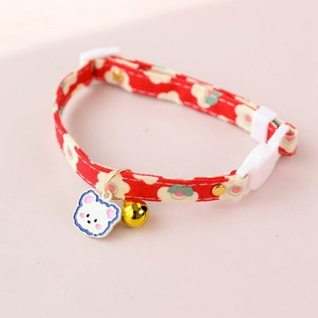 

2PCS Pendant Pet Products Adjustable Puppy Accessories Pet Flower Collar Bow Dog Bell Cat Necklace Cat Jewelry STYLE 1