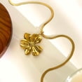 thumbnail image 3 of Gold Plated Flat Snake Chain Necklace Featuring A Large Flower Pendant For Women Stylish Accessory, 3 of 11