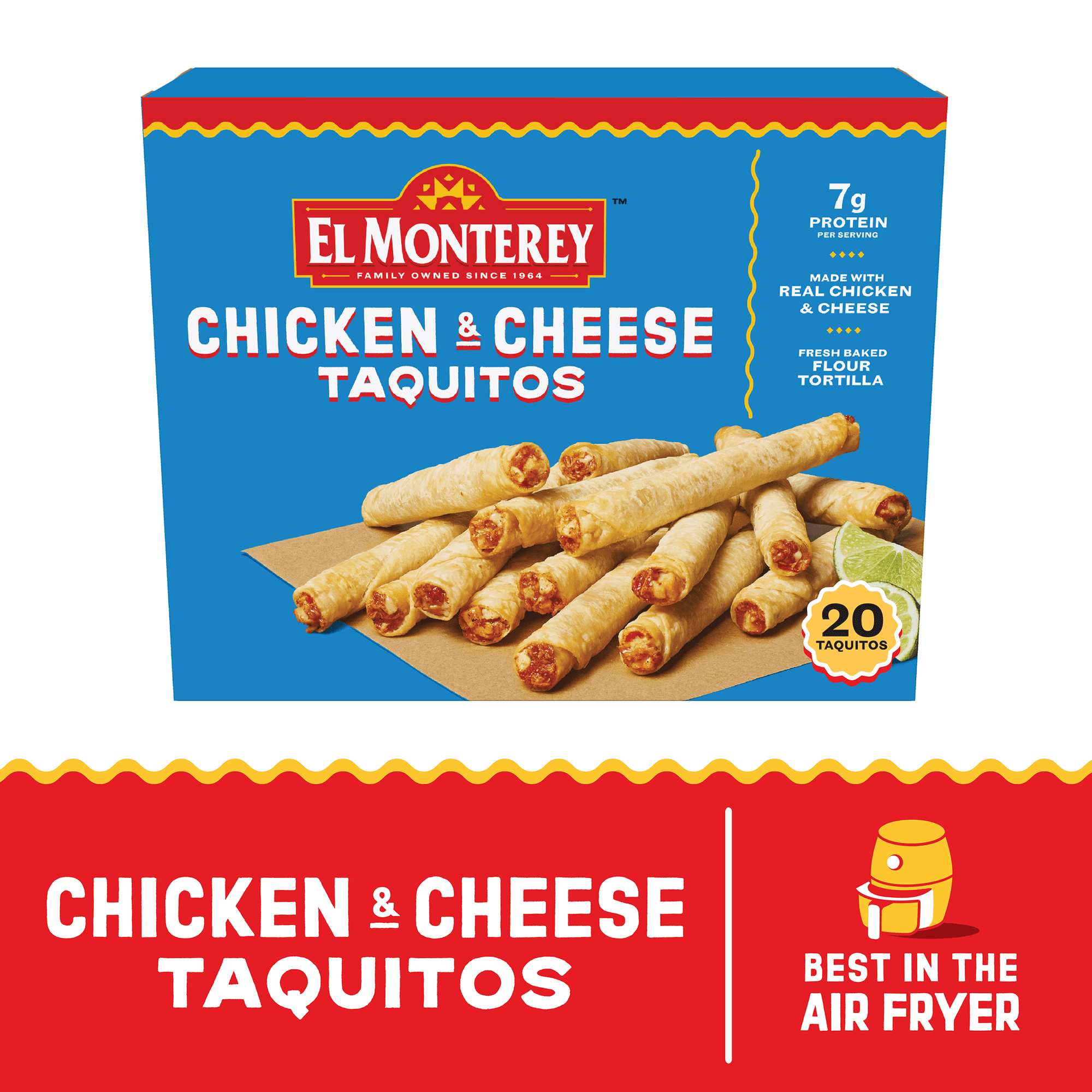 El Monterey Chicken & Cheese Flour Taquitos 20 oz, 20 Count (Frozen)