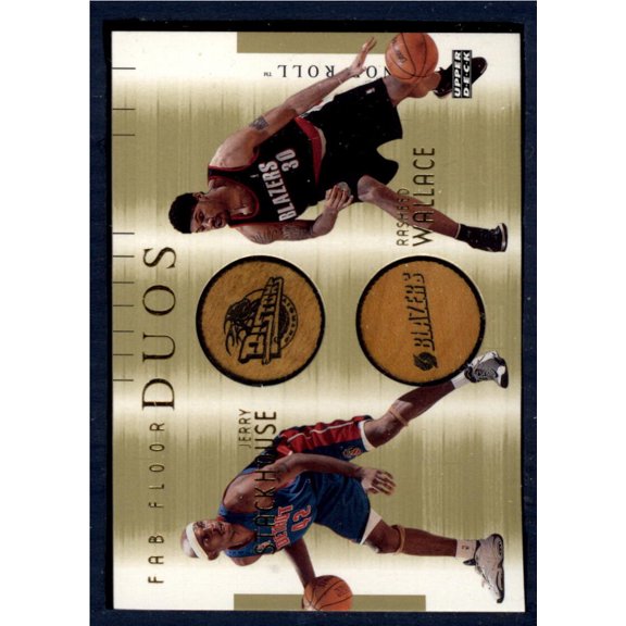 2001-02 Upper Deck Honor Roll Fab Floor Duos #13 Jerry Stackhouse/Rasheed Wallace NM-MT MEM Detroit Pistons Basketball