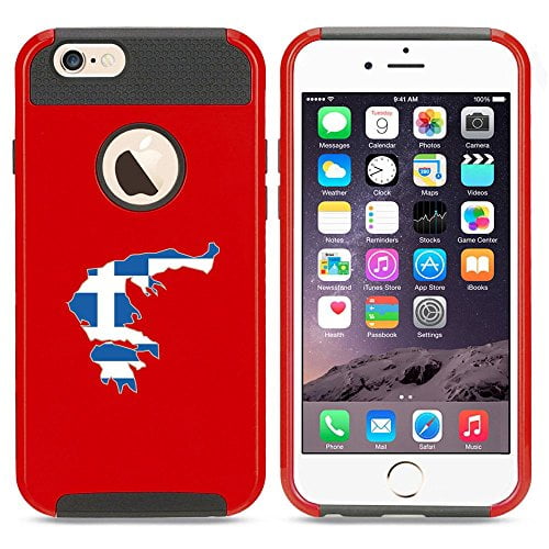 Apple iPhone 5 5s Shockproof Impact Hard Case Cover Greece Greek Flag (Red ),MIP