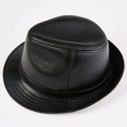 thumbnail image 1 of Sombrero de jazz de piel de oveja estilo retro para hombre, estilo otoño/invierno, con parte superior plana y capa para la cabeza, estilo playa de Shanghai, 1 of 3