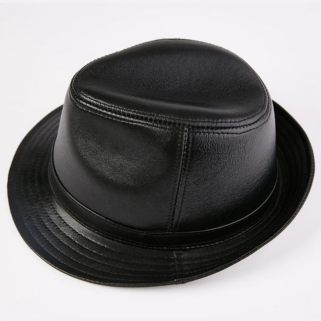 Sombrero de jazz de piel de oveja estilo retro para hombre, estilo otoño/invierno, con parte superior plana y capa para la cabeza, estilo playa de Shanghai