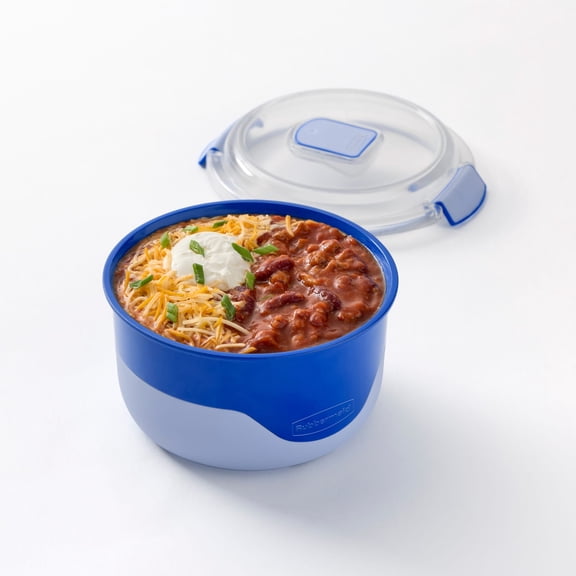 Rubbermaid Pack & Go 900 mL Large Round Microwavable Container, 100% Leakproof Meal Prep Container, Dishwasher-Safe and Microwave-Safe