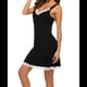 thumbnail image 2 of Camisón de Mujer con Cuello en V, de Encaje, Suave, Color Negro, Talla XL, 2 of 4