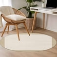 thumbnail image 5 of Round Area Rug 4ft,Farmhouse Vintage Pastoral Style Burlap Texture Washable Carpet Non-Slip Runner Accent Rugs Indoor Floor Mat for Bedroom Living Room Decor,Retro Linen, 5 of 9