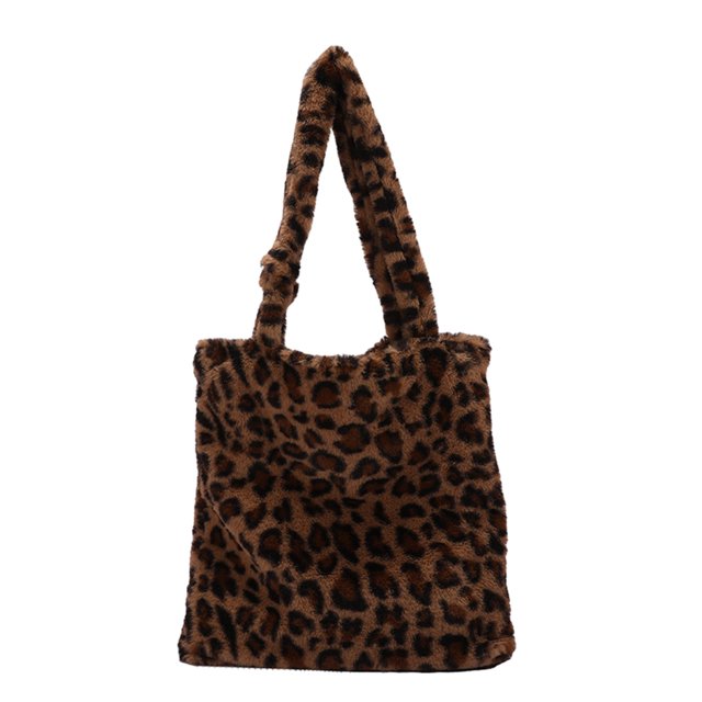 Guardurnaity Bolso pequeño de felpa con estilo para mujer, bolsos de moda Retro ligeros organizados a la moda Bolsas de mensajero y de hombro Leopardo