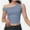 Blue, variant on Women One Shoulder Ruched Crop Tank Tops Casual Off The Shoulder Twist Strap Summer Tanks Tops Going Out Crop Shirts