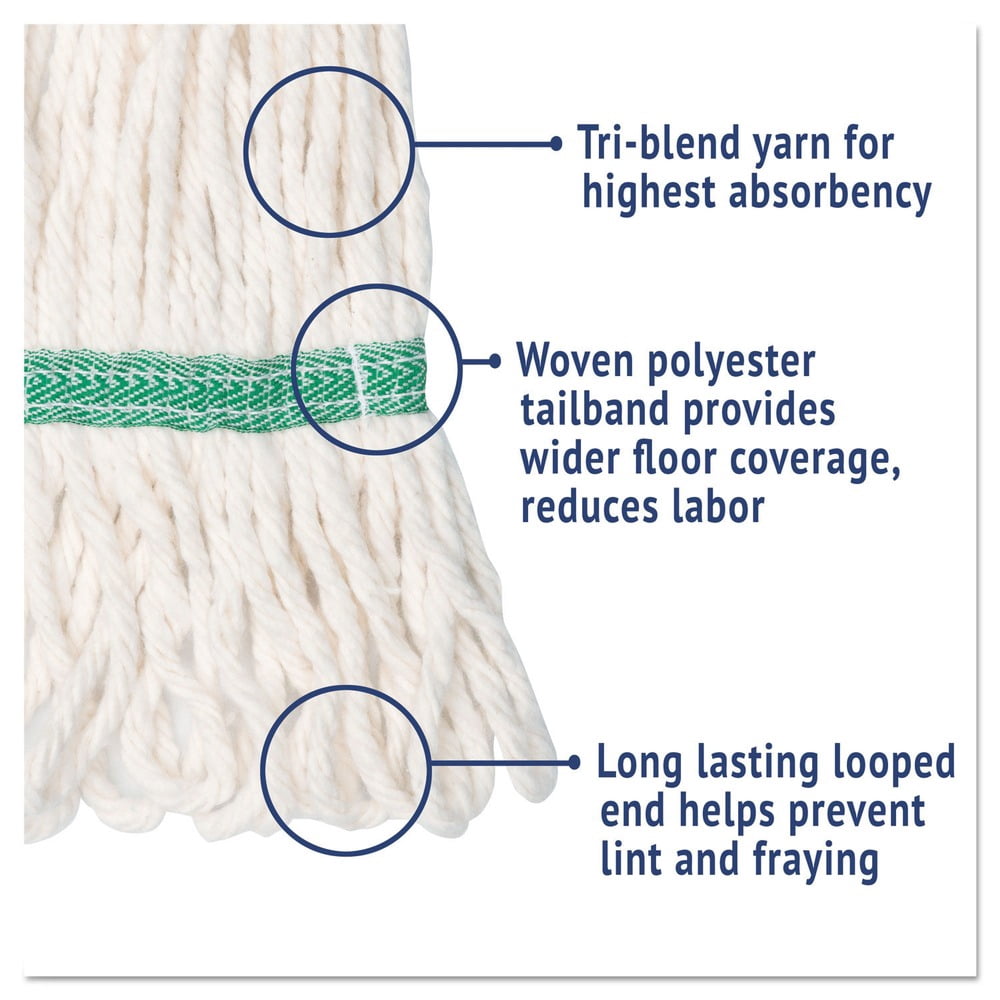 Boardwalk BWK502WHEA Cotton/ Synthetic Fiber Super Loop Wet Mop Head - Medium, White