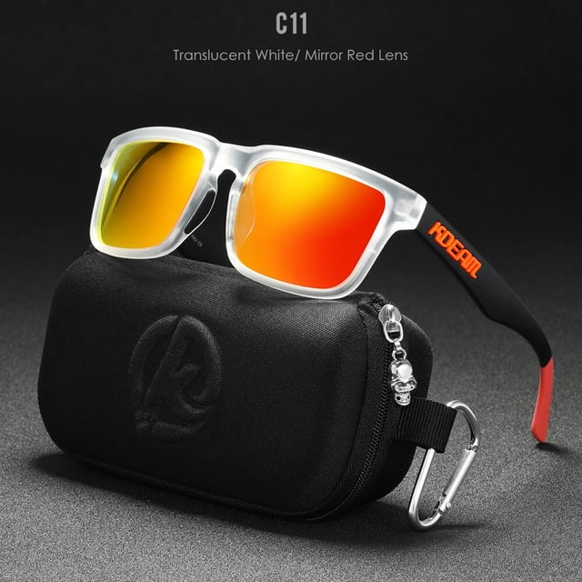 KDEAM-gafas de sol cuadradas de alta calidad para hombre, lentes polarizadas deportivas de colores, con revestimiento reflectante, con espejo, UV400 Fivean unisex