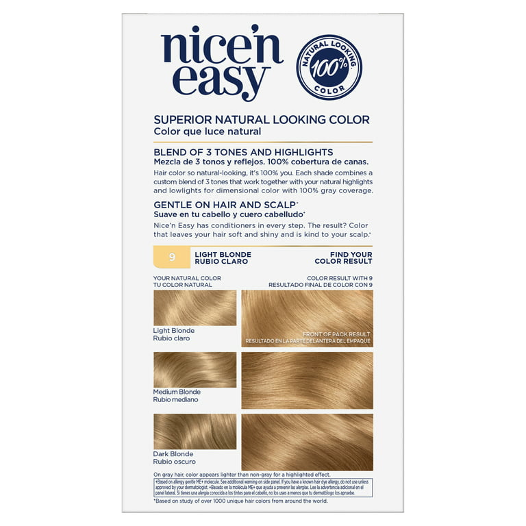 Clairol Nice'n Easy Permanent Hair Creme, Light Blonde, 1 Application, Hair Dye - Walmart.com