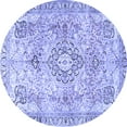 thumbnail image 1 of Ahgly Company Indoor Round Medallion Blue Traditional Area Rugs, 8' Round, 1 of 4