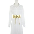 thumbnail image 6 of INSPIRE CHIC Women's Faux Leather Obi Wrap Around Belt for Evening Dress Gold One Size, 6 of 7