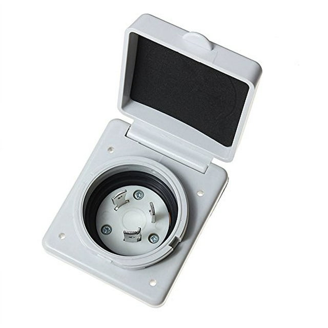 Prise d'Alimentation RV 30 amp, Prise Réceptrice pour Prise d'Alimentation à Quai, Connecteur à Verrouillage Torsadé pour Installation dans Campeurs, Remorques Ou VR avec 3 Broches en Acier Inoxydable