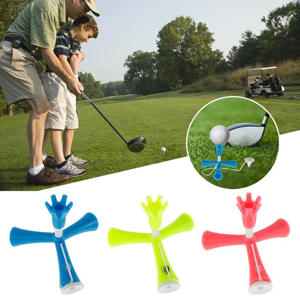 Muyoka Altura ajustable Tee de golf Soporte de práctica de golf autónomo Soporte para pelotas de golf Trípode giratorio Mini tee de golf Soporte flexible para tees de golf para uso en interiores y ext Muyoka Hogar