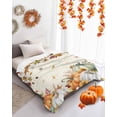 thumbnail image 4 of Fall Pumpkin Vintage Maple Leaf Thanksgiving Flannel Blanket for Bed,Travel and Camping, Super Soft Cozy Blanket for All Seasons 40"x50", 4 of 6