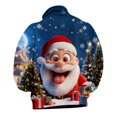 thumbnail image 4 of BiZtdJrK Mens Stand Up Collar Pullover Sweatshirts Christmas Quarter Button Cute Reindeer Graphic Print Long Sleeve Casual Tops, Multicolor, XL, 4 of 6