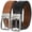 Black/Cognac, variant on Men's Reversible Belt 1 Piece, 1 3/8" Leather Dress Casual Belt for Men, Trim to Fit for Elegant Style