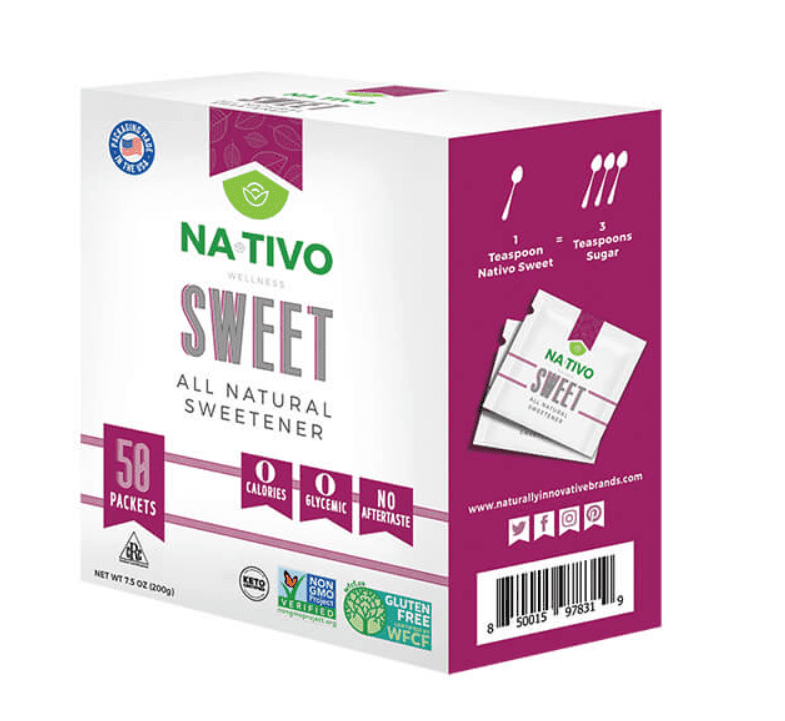 Nativo Wellness Stevia Sweet All Natural Sweetener 50 Ct Box - 4 Grams per Sachet