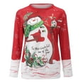 thumbnail image 3 of Chandail en Molleton d'Hiver pour Femmes Pull Imprimé Xmas Mi-Longueur Blouse Ample à Capuche Mode Pull de Noël Hoilidy Extérieur Chaud Col Rond Cardigan, 3 of 7