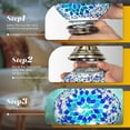 thumbnail image 6 of Turkish-Moroccan Mosaic Table Lamp - Bohemian Stained Glass Nightlight with Intricate Patterns, Ideal for Bedroom,Living Room, Office Decor,Holiday Gift, Decorative Light,Vibrant Lamp Design, 6 of 11