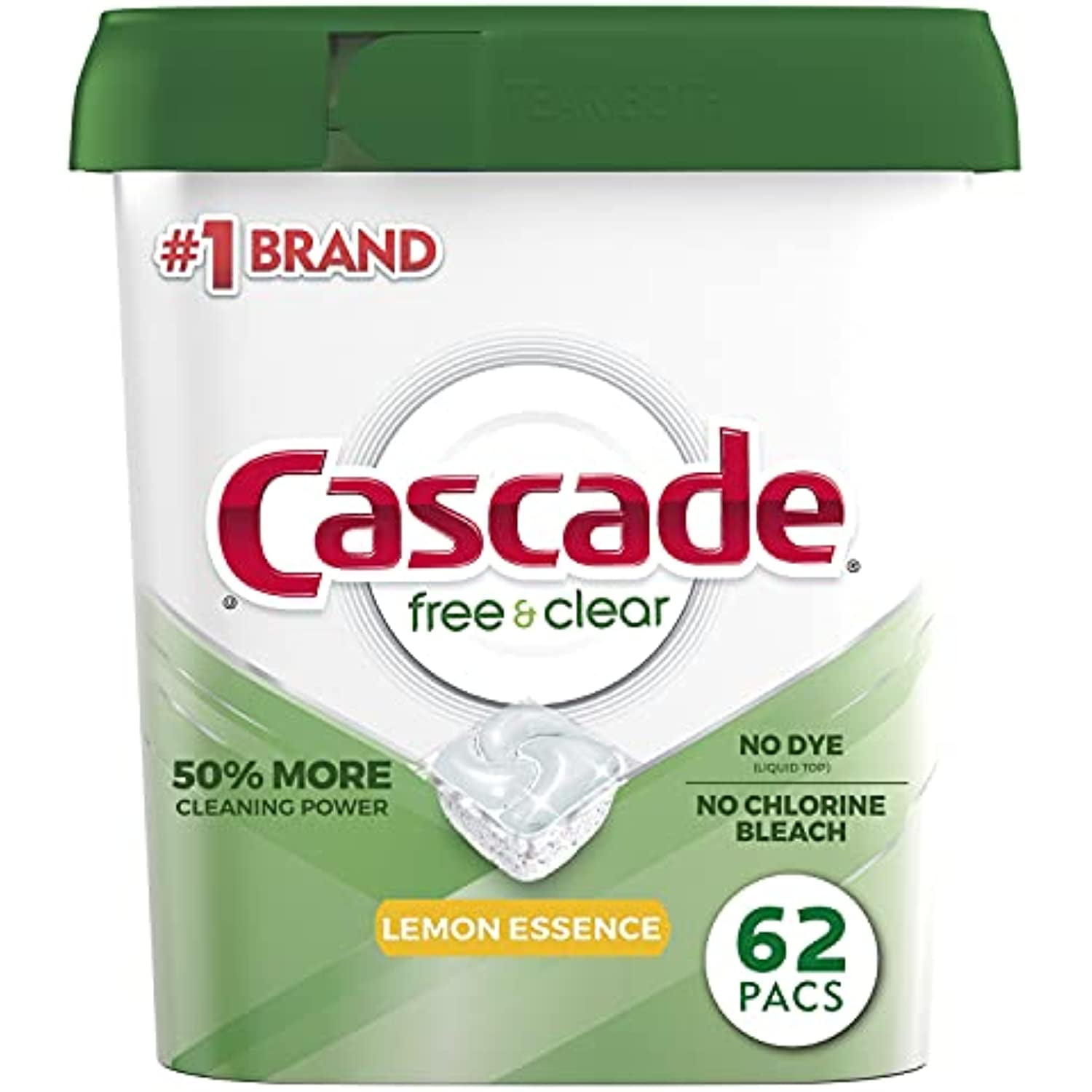 Cascade Free & Clear Dishwasher Pods, Actionpacs Detergent, Lemon