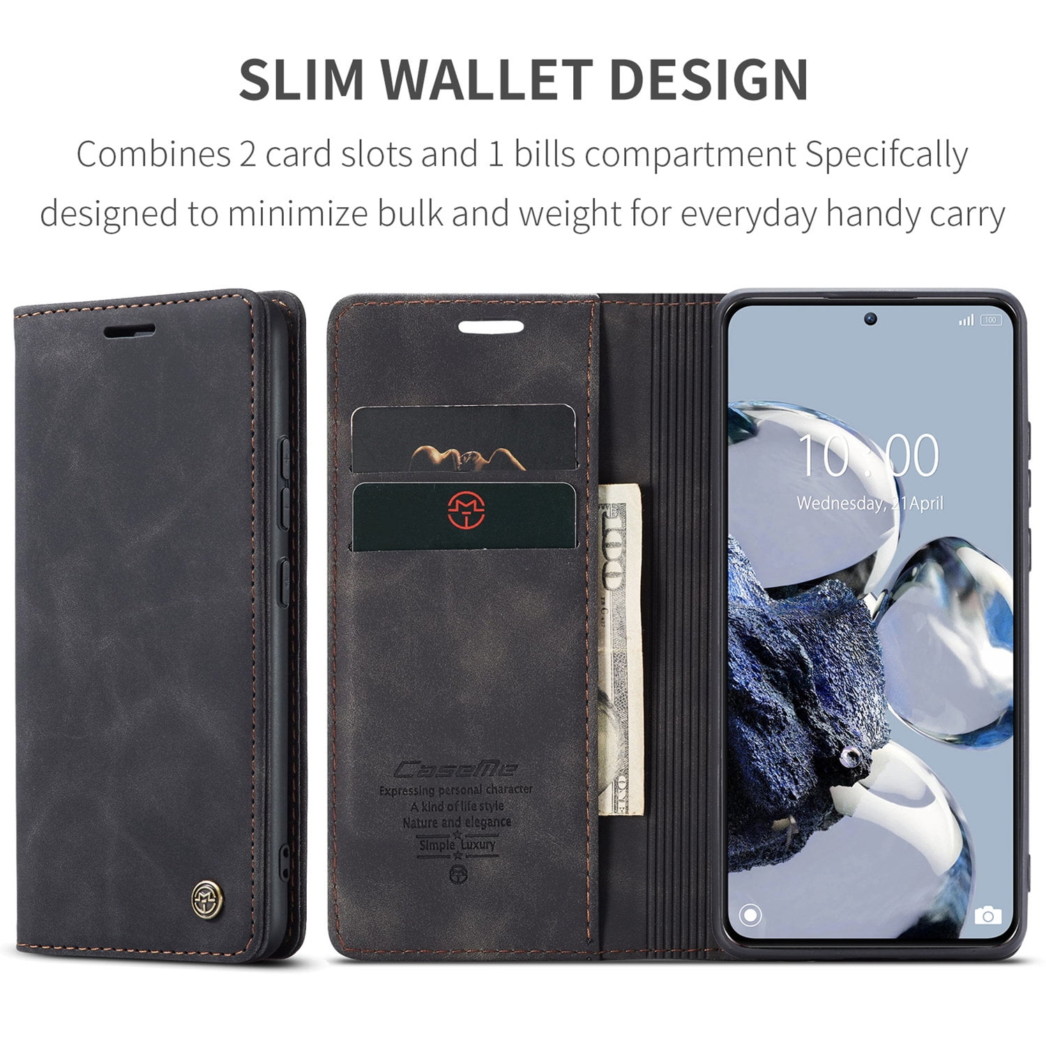 ETFAST Leather Wallet With Card Holder Zipper Phone Case For Redmi K50 Ultra High Quality Leather Phone Case
