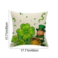 thumbnail image 3 of VBBHG St Patricks Day Shamrock Dwarf Gnome Pillow Cover, 17.71x17.71 Inch Clover Gold Coins Tiny Ladybug Cushion Case Decoration for Sofa Couch, 3 of 6