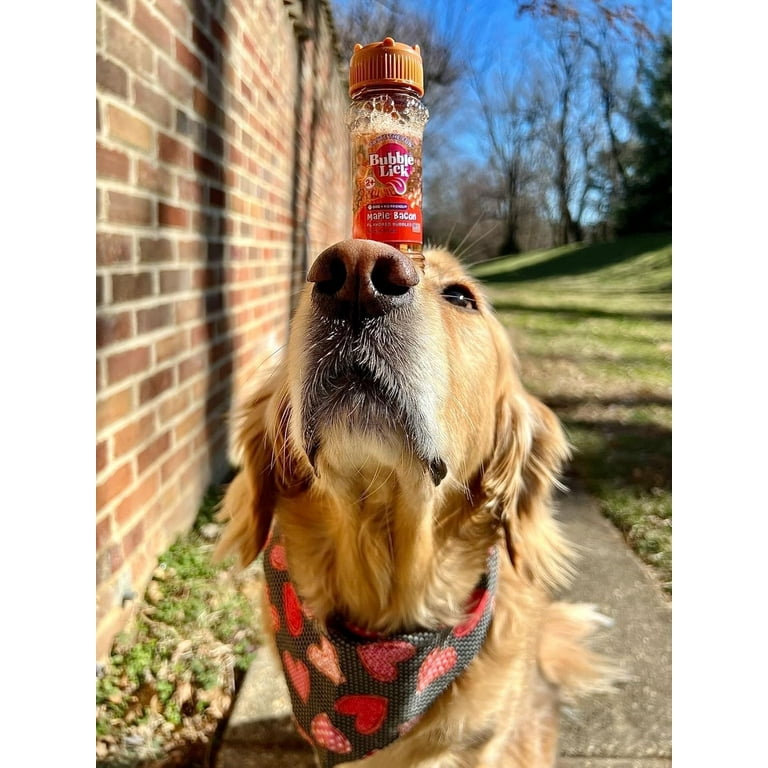 BubbleLick Edible Toy: Maple Bacon Flavored Bubbles Treat for Dogs
