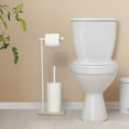 thumbnail image 6 of Free Standing Toilet Paper Holder with Wood Base, White, 6 of 8