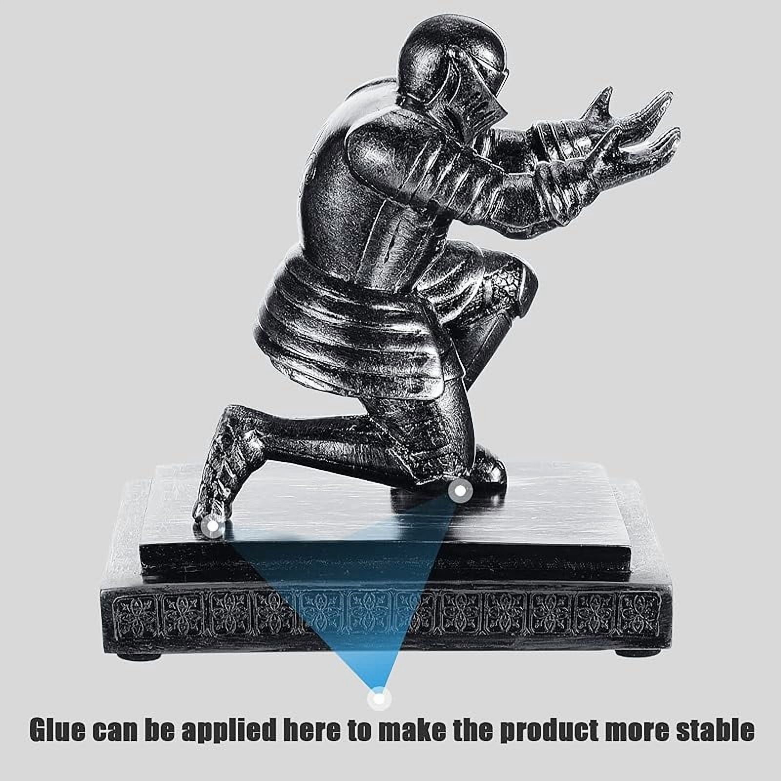 Knight Pen Holder with 2 Pens Resin Desk Organizers and Accessories Funny Executive Pen Stand Fancy Cool Office Gadgets Cool Desk Decorations for Men Home Supplies(Classic,Iron)