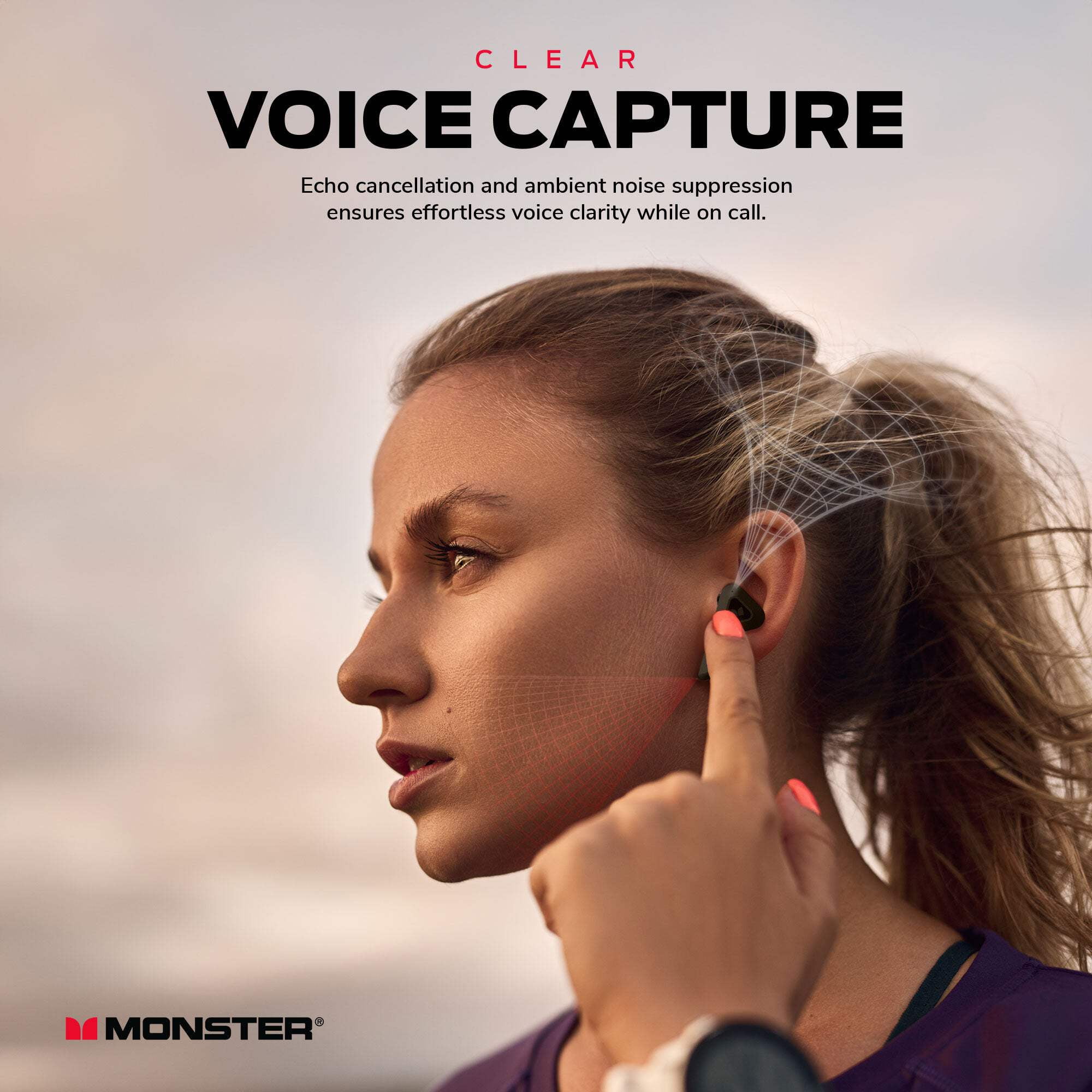 Monster DNA Go Wireless Earbuds, aptX Lossless Audio, Clear Voice Capture, IPX5 Water Resistance, Fast Charging Case