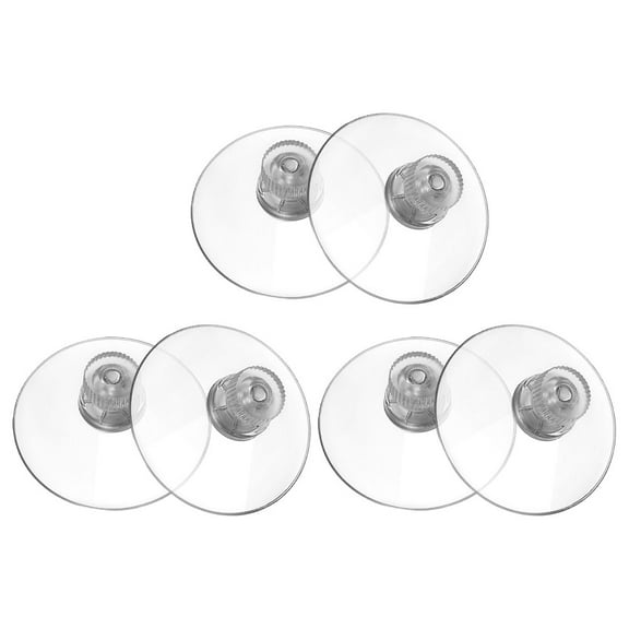 FELTECHELECTR 6Pcs Suction Cups Transparent PVC Round Small Suction Cups for Glass Table Bathroom Kitchen Window